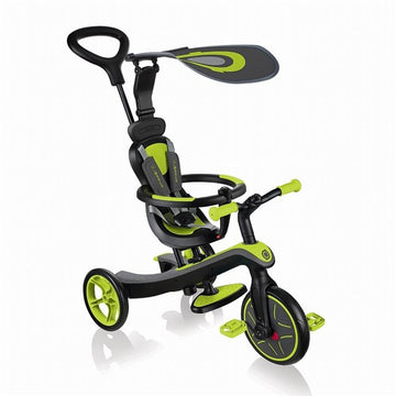 グロッバー エクスプローラー トライク 4in1 ライムグリーン GLOBBER 【三輪車 3輪車 キックバイク ベビーカー 押手棒 押し手 舵取り かじ取り サンシェード】【ラッピング不可商品】【送料無料 沖縄・一部地域を除く】